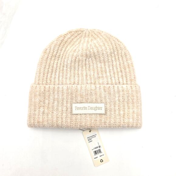 FAVORITE DAUGTER 'THE LOGO PATCH RIB BEANIE' IVORY - Picture 4 of 13